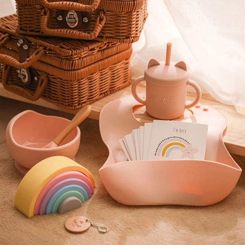 Kit Infantil Introdução Alimentar Colorido Lenogue