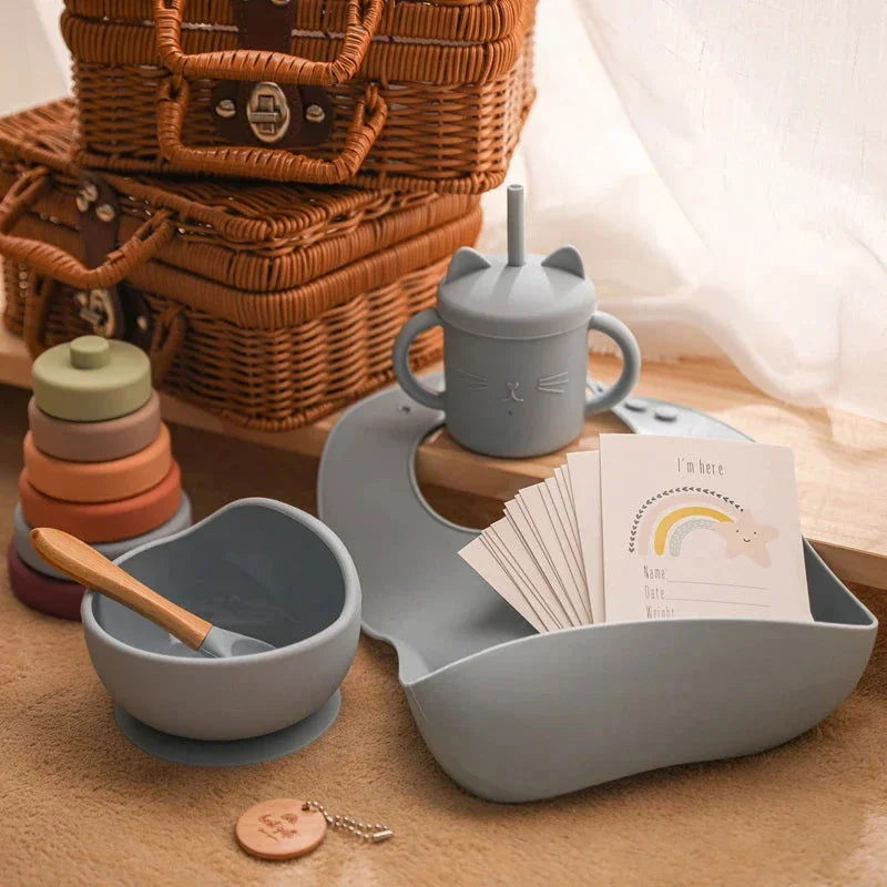 Kit Infantil Introdução Alimentar Colorido Lenogue