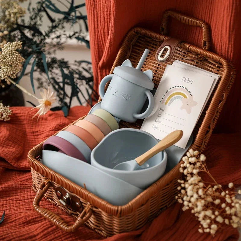 Kit Infantil Introdução Alimentar Colorido Lenogue