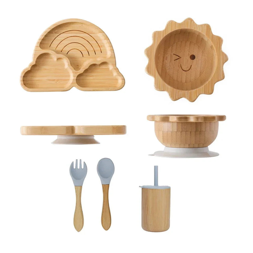 Kit Infantil Introdução Alimentar de Madeira Lenogue