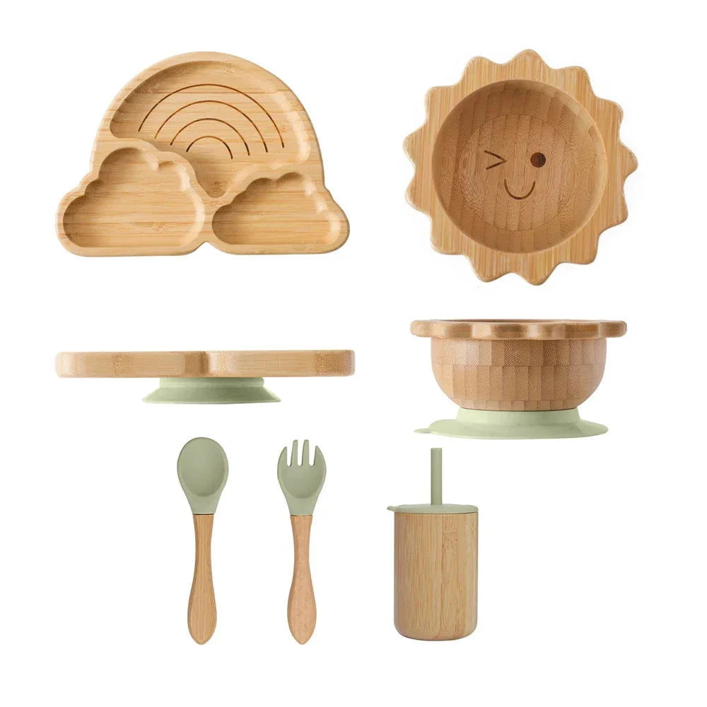 Kit Infantil Introdução Alimentar de Madeira Lenogue