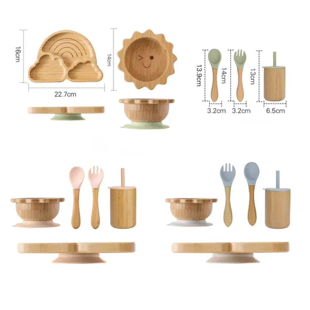 Kit Infantil Introdução Alimentar de Madeira Lenogue