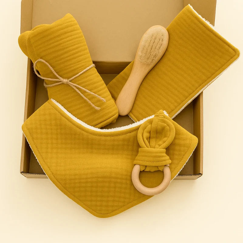 Kit Infantil Primeiro Presente 5 Peças Colorido Lenogue Amarelo