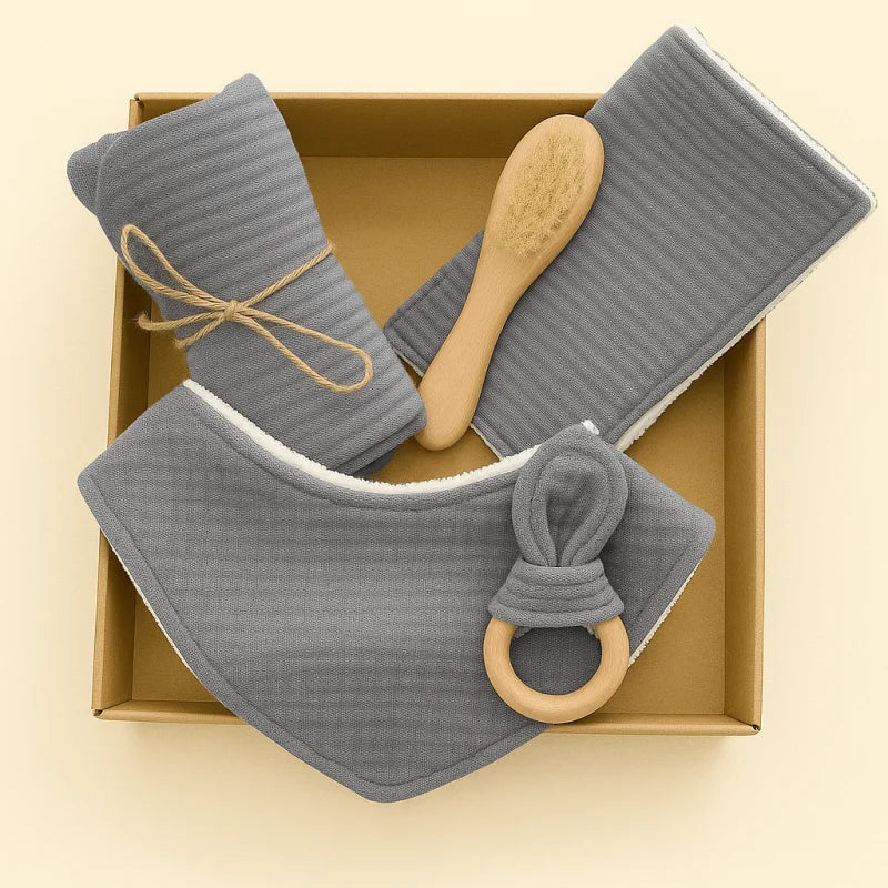 Kit Infantil Primeiro Presente 5 Peças Colorido Lenogue Azul