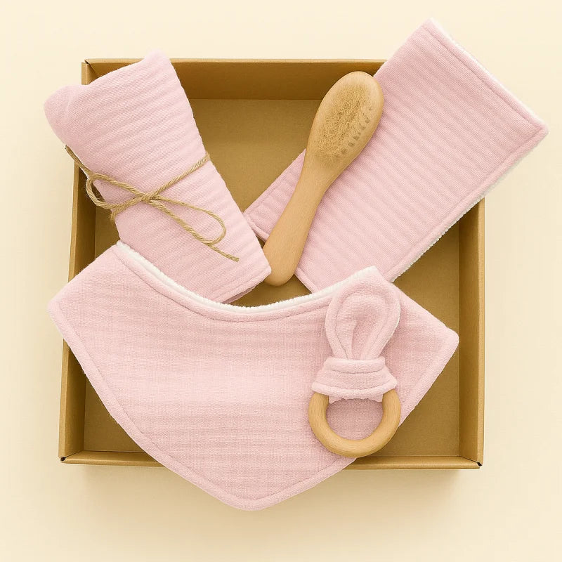 Kit Infantil Primeiro Presente 5 Peças Colorido Lenogue Rosa