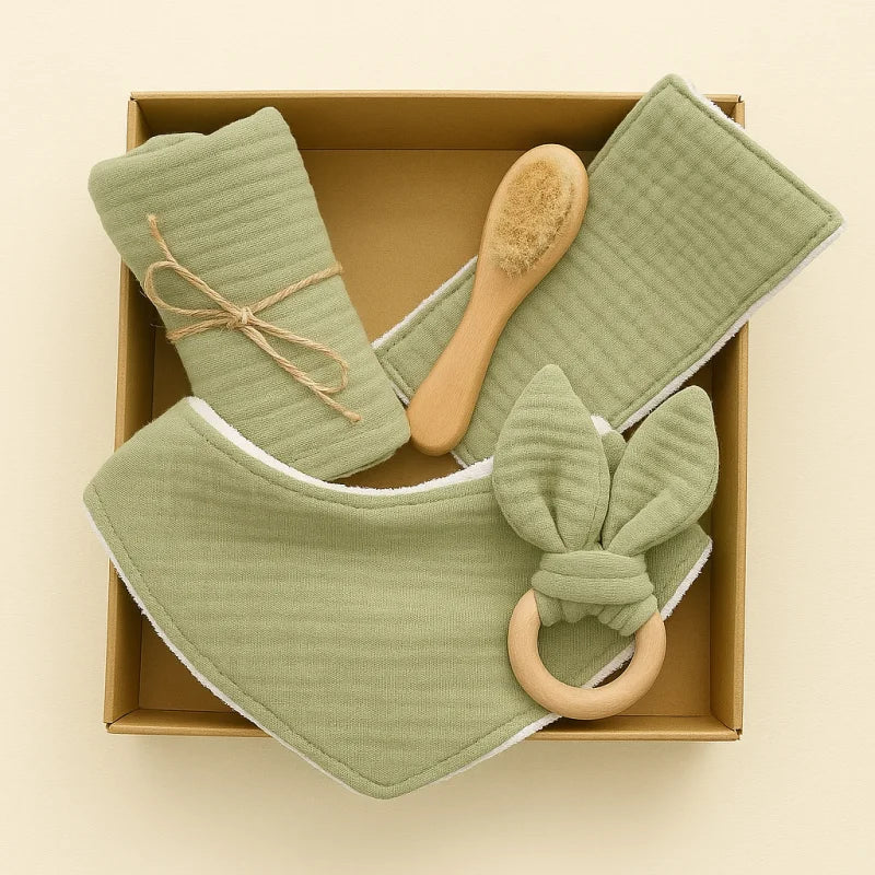 Kit Infantil Primeiro Presente 5 Peças Colorido Lenogue Verde