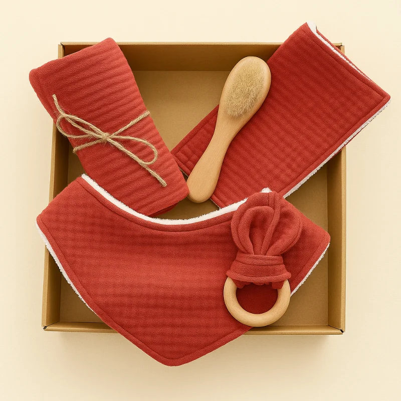 Kit Infantil Primeiro Presente 5 Peças Colorido Lenogue Vermelho