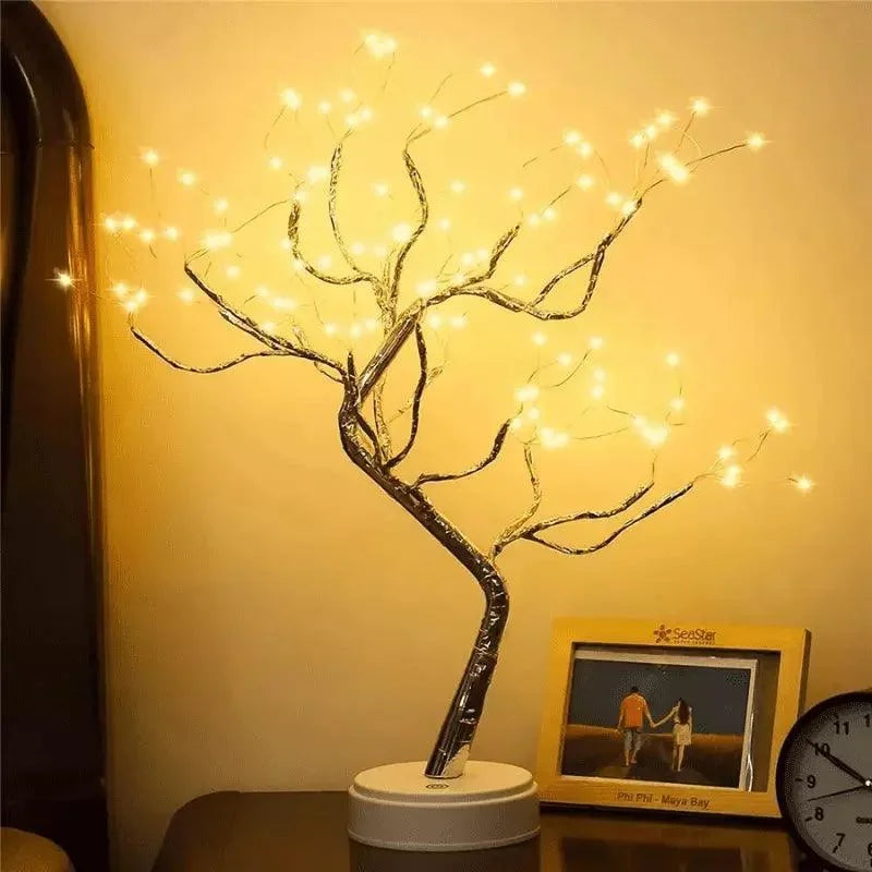 Luminária Infantil árvore de Led Multicolorido Lenogue Prata