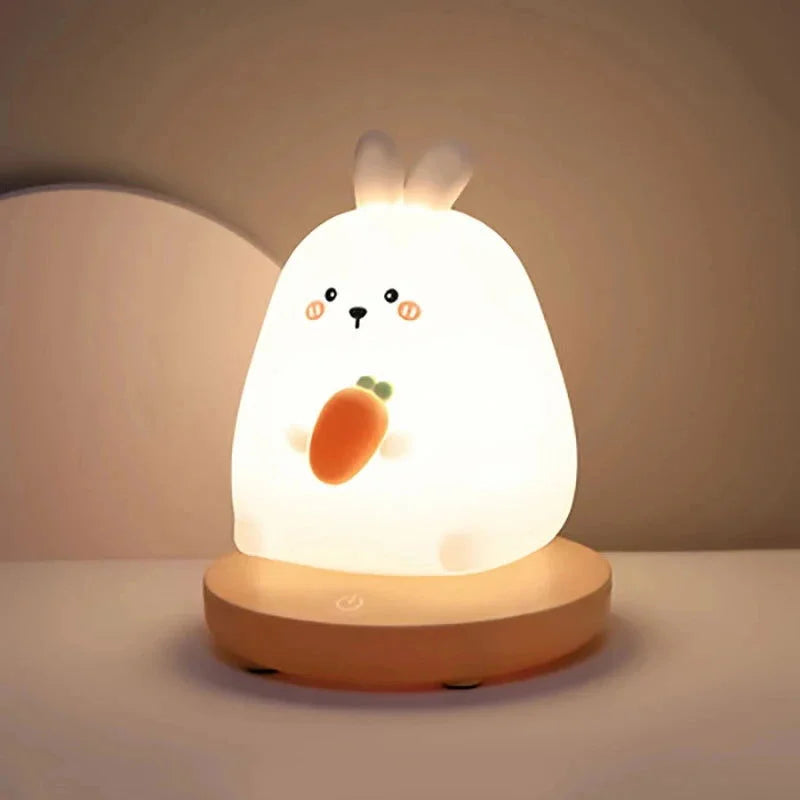 Luminária Infantil Led Animal com Sensor Colorida Lenogue Coelhinho