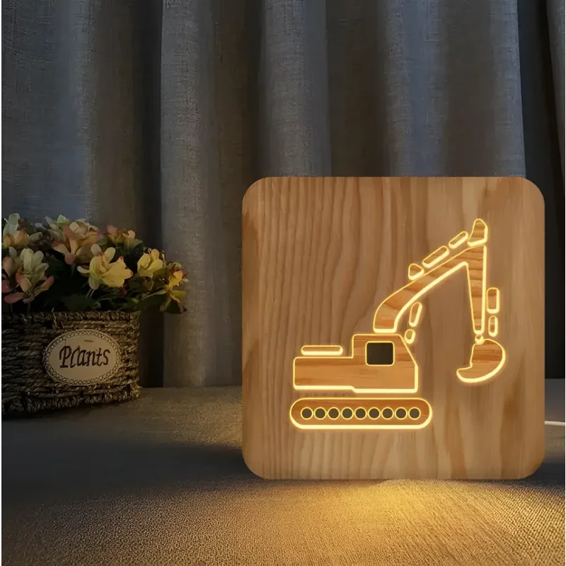 Luminária Infantil Led Design Veículo Lenogue Escavadeira 2