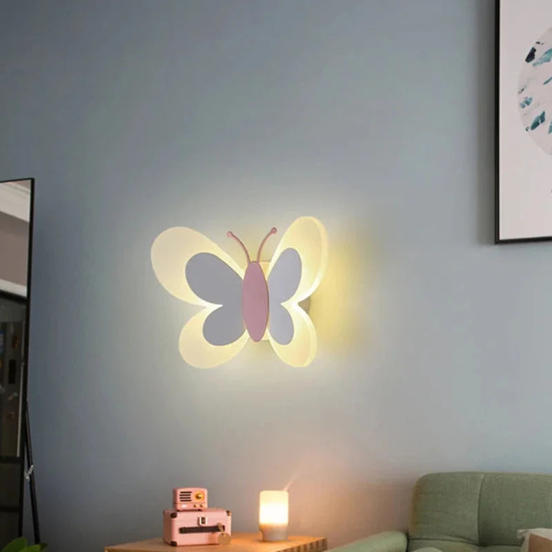 Luminária Infantil Parede Nórdica Borboleta Lenogue