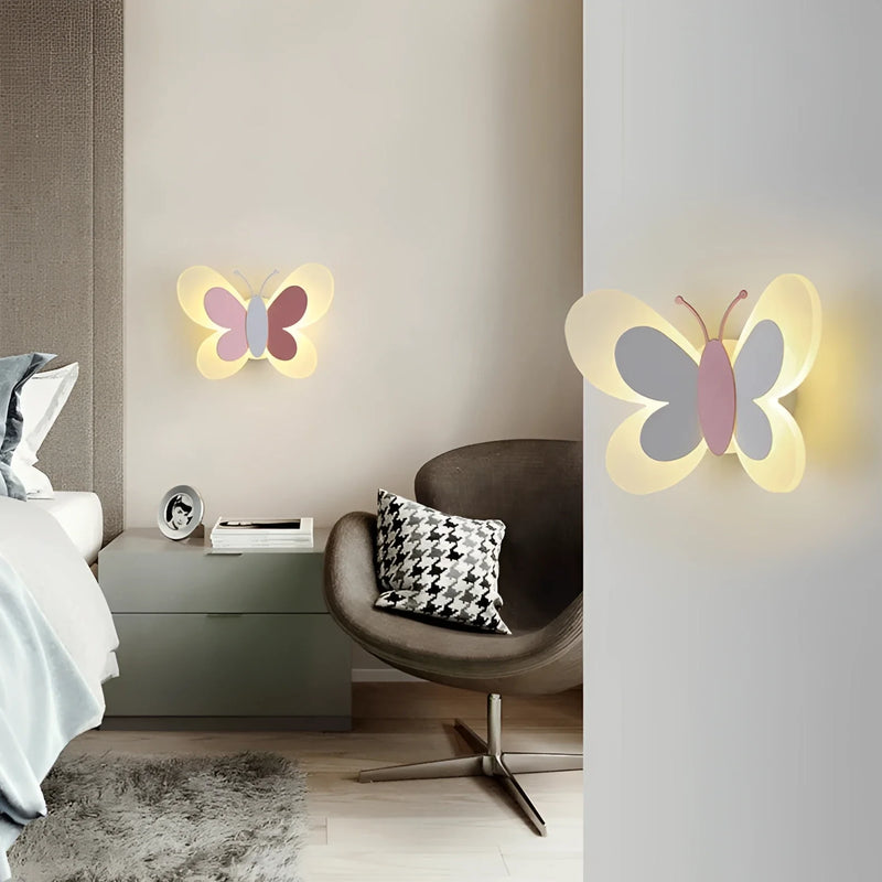 Luminária Infantil Parede Nórdica Borboleta Lenogue