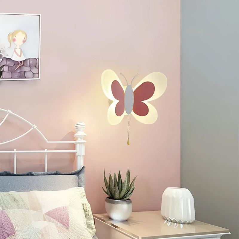 Luminária Infantil Parede Nórdica Borboleta Lenogue