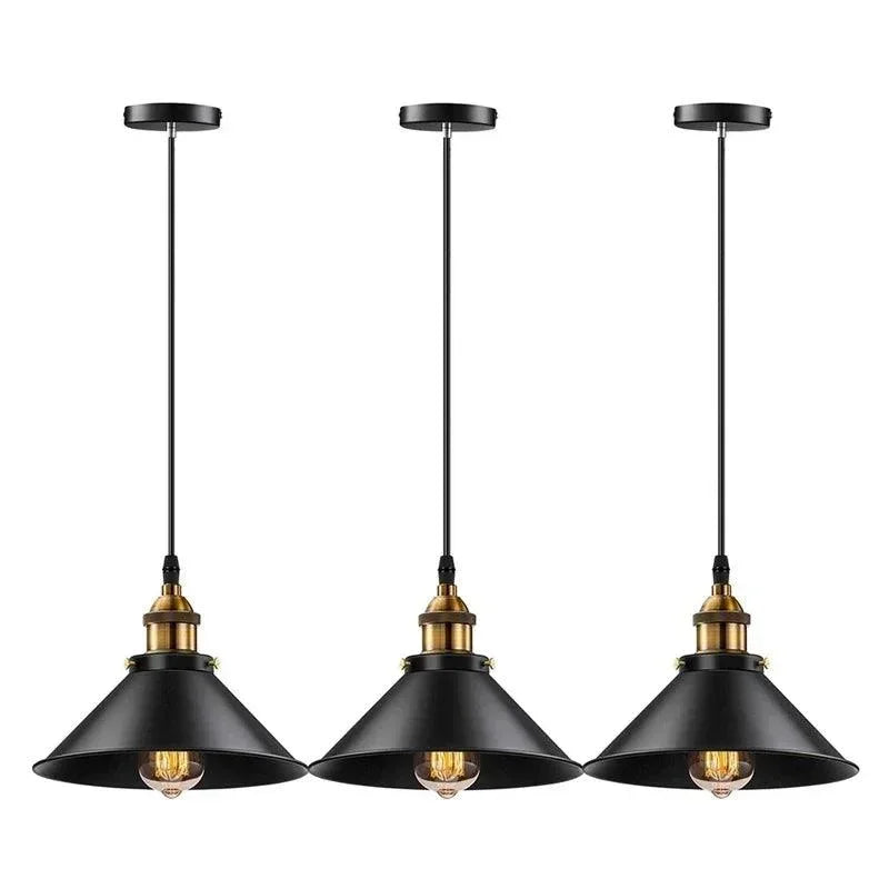 Luminária Pendente Ferro Vintage Preta Lenogue Preto