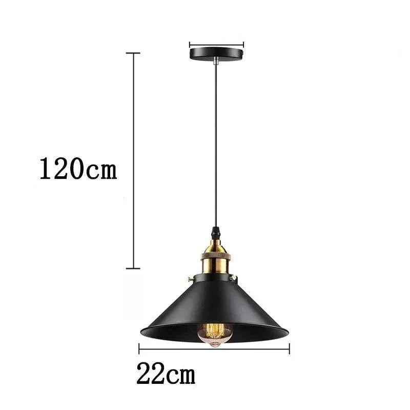 Luminária Pendente Ferro Vintage Preta Lenogue Preto