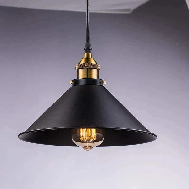 Luminária Pendente Ferro Vintage Preta Lenogue Preto