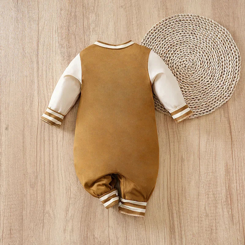 Macacão Infantil Algodão Estampa Ursinho Baseball Lenogue