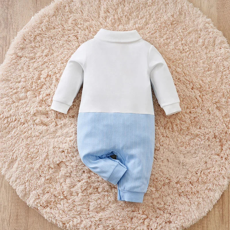 Macacão Infantil Algodão Manga Longa Gentleman Gravata Lenogue