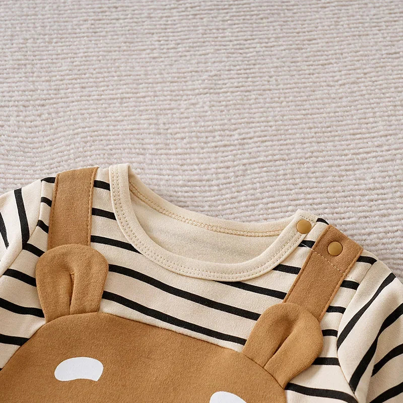 Macacão Infantil Algodão Puro para Frio Estampa Ursinho 3d Lenogue