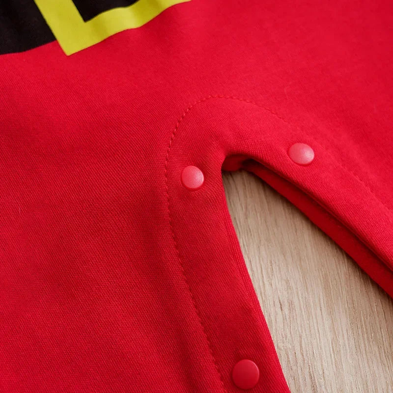 Macacão Infantil de Algodão Manga Longa Modelo Papai Noel Lenogue