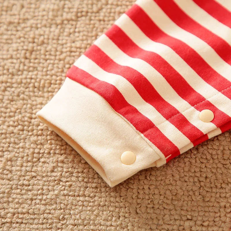 Macacão Infantil de Algodão Manga Longa Natal Modelo Rena Lenogue