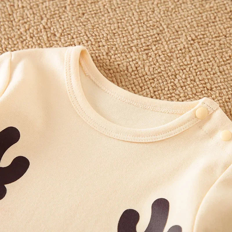 Macacão Infantil de Algodão Manga Longa Natal Modelo Rena Lenogue