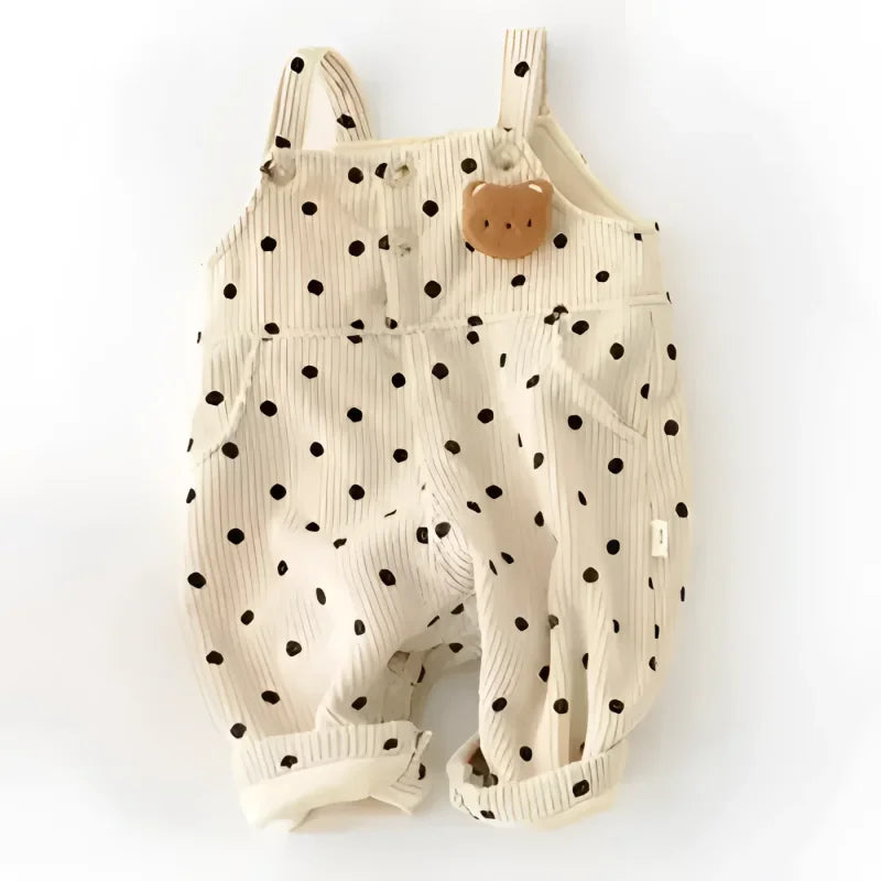 Macacão Infantil de Veludo Lenogue Bege / 3-6 Meses