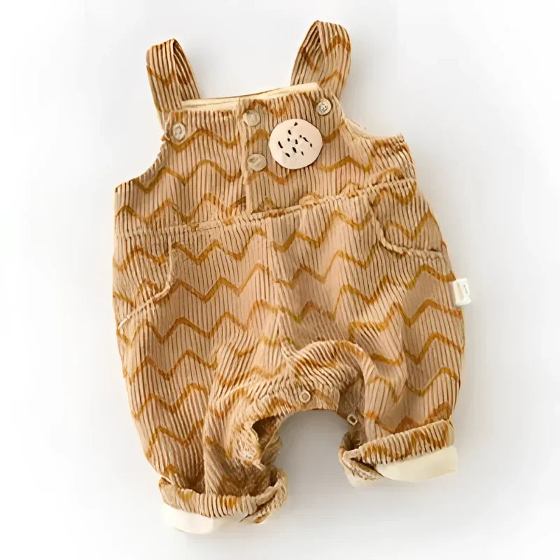 Macacão Infantil de Veludo Lenogue Marrom / 3-6 Meses