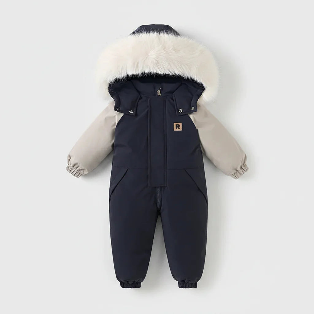 Macacão Infantil Esqui Impermeável Capuz Térmico Alpin Lenogue Azul / 18-24 Meses