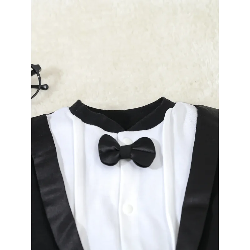 Macacão Infantil Gentleman Algodão com Pé para Outono Lenogue