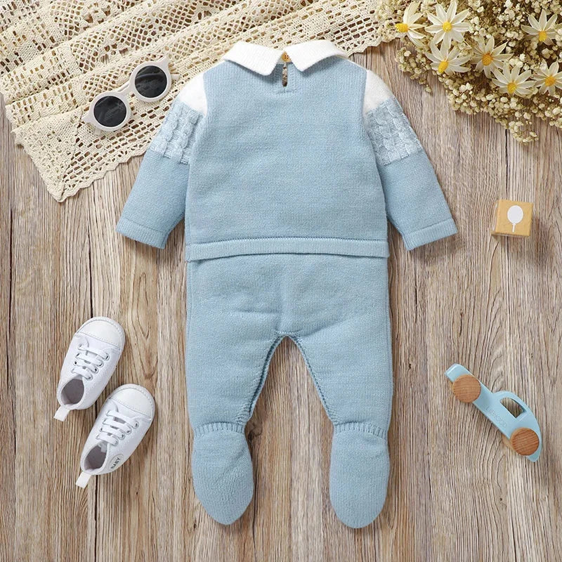 Macacão Infantil Gola Alta Tricot para Inverno Lenogue