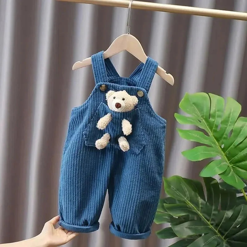 Macacão Infantil Jardineira Bear Lenogue Azul / 6-12 Meses