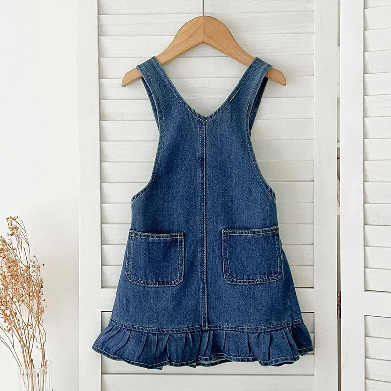 Macacão Infantil Jardineira Jeans Rainbow Azul Lenogue