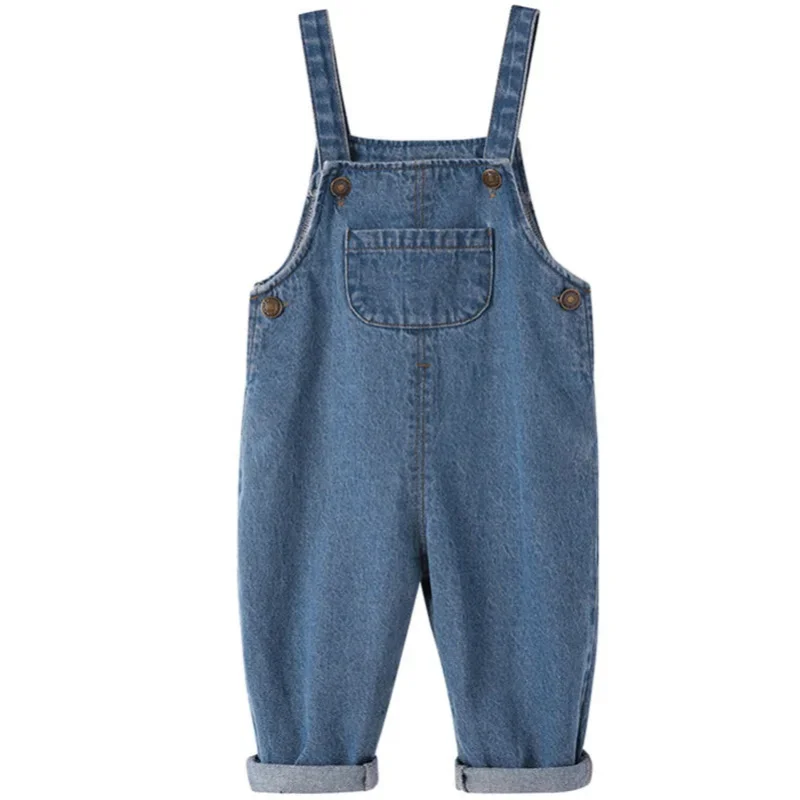 Macacão Infantil Jardineira Unissex Algodão Denim Lenogue