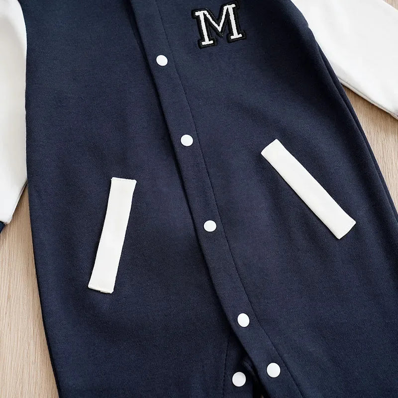 Macacão Infantil Manga Longa Algodão Baseball Lenogue