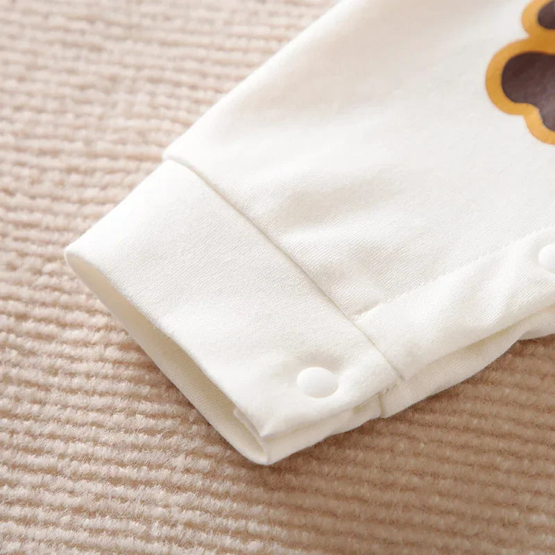 Macacão Infantil Manga Longa Algodão Estampa Tigre 3d Lenogue