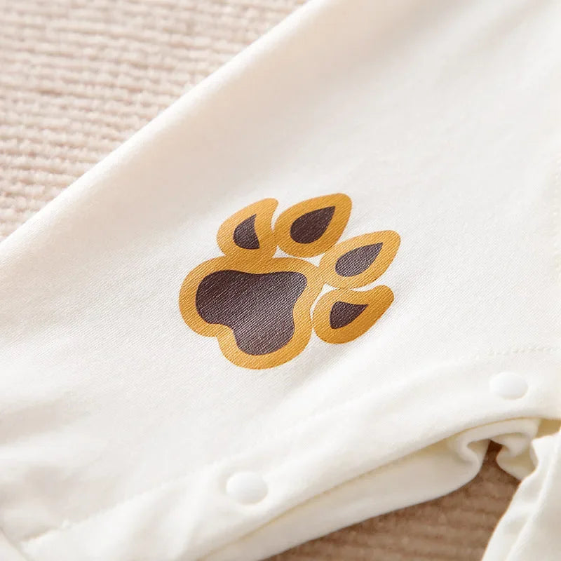 Macacão Infantil Manga Longa Algodão Estampa Tigre 3d Lenogue