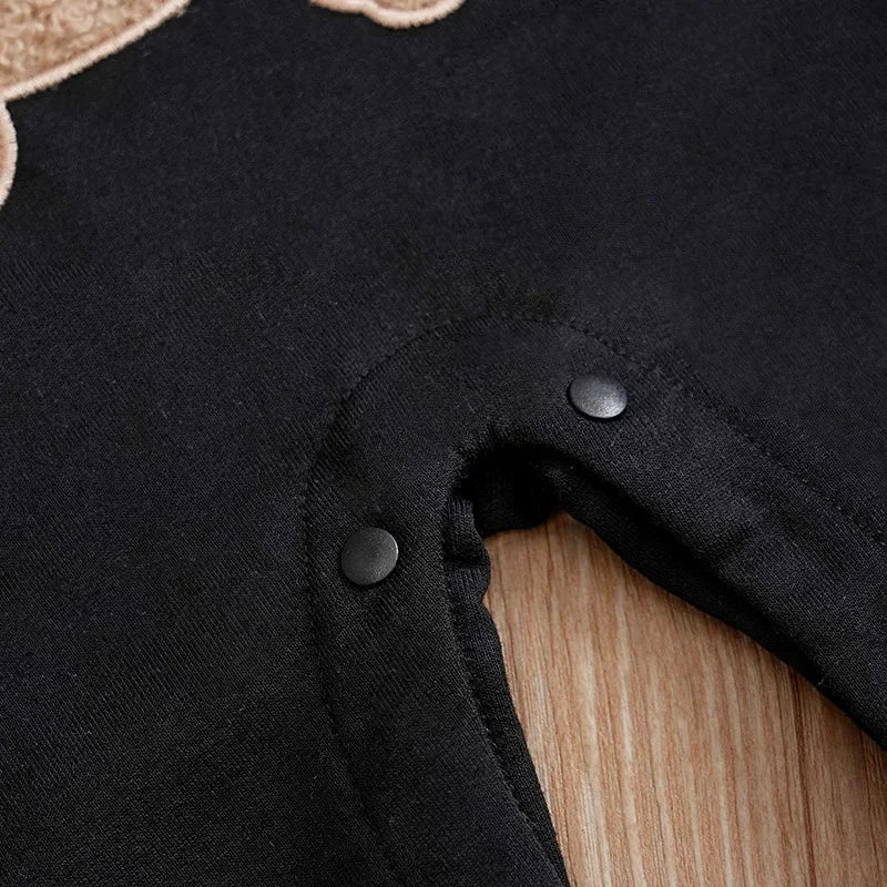 Macacão Infantil Manga Longa Plush Urso Bordado Lenogue