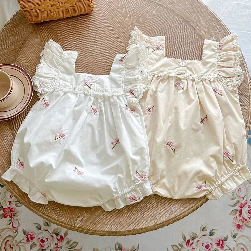 Macacão Romper Infantil Carolina Floral Lenogue