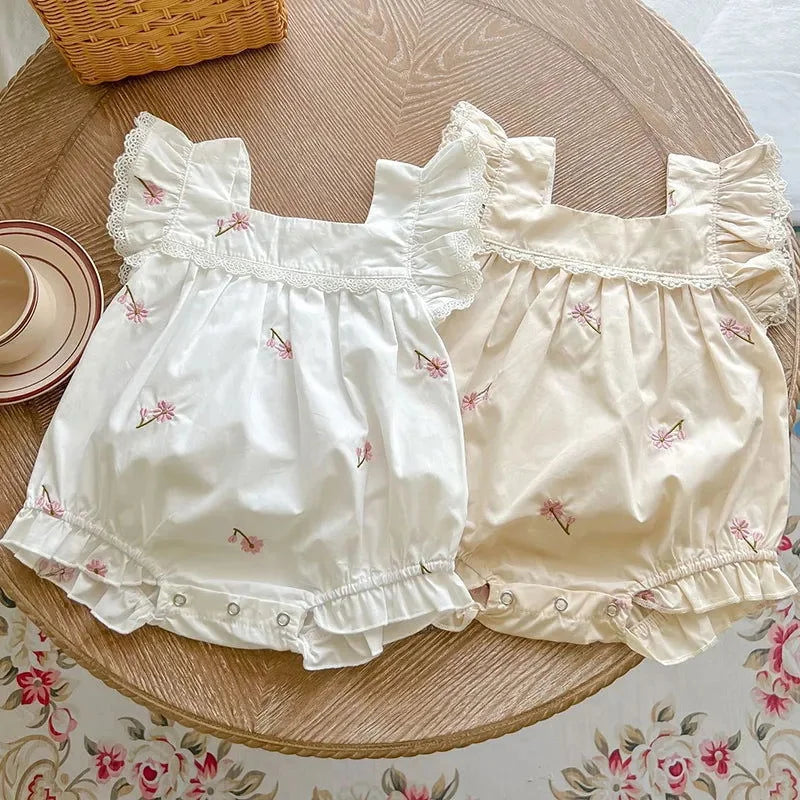 Macacão Romper Infantil Carolina Floral Lenogue