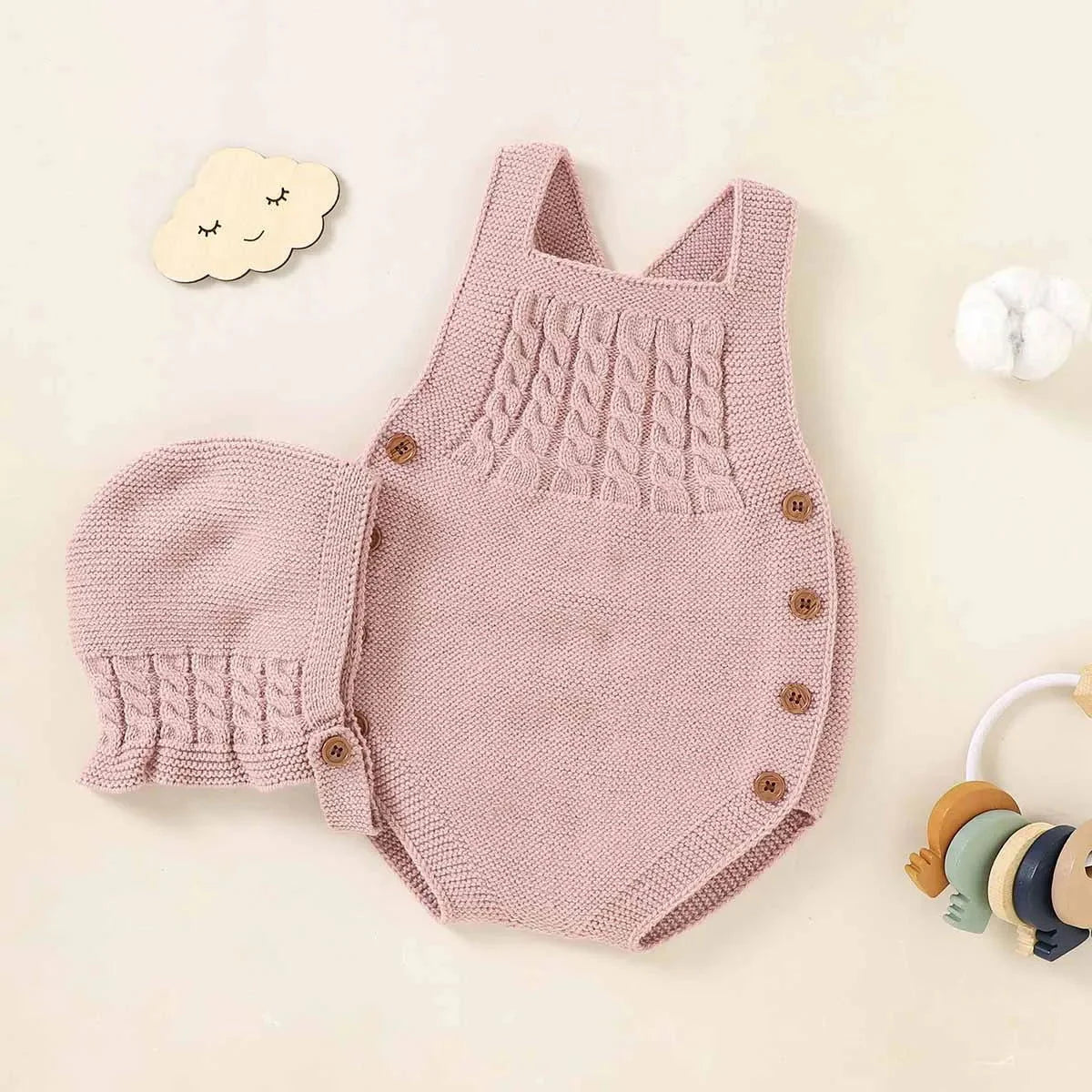 Macacão Romper Infantil Cute Cloud Lenogue Rosa / 0-3 Meses