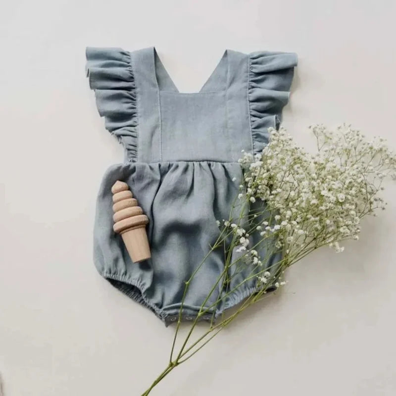 Macacão Romper Infantil Gaia Lenogue Azul / 3-6 Meses