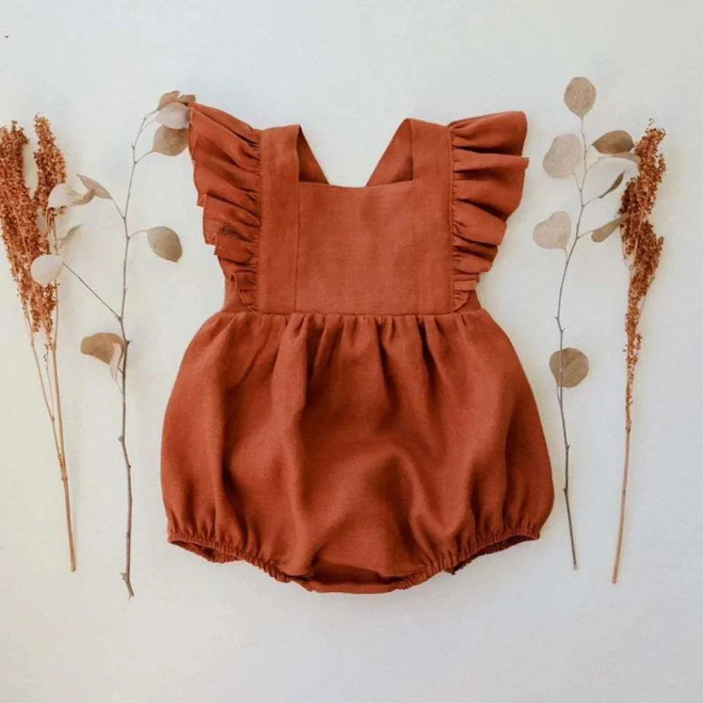 Macacão Romper Infantil Gaia Lenogue Laranja / 3-6 Meses