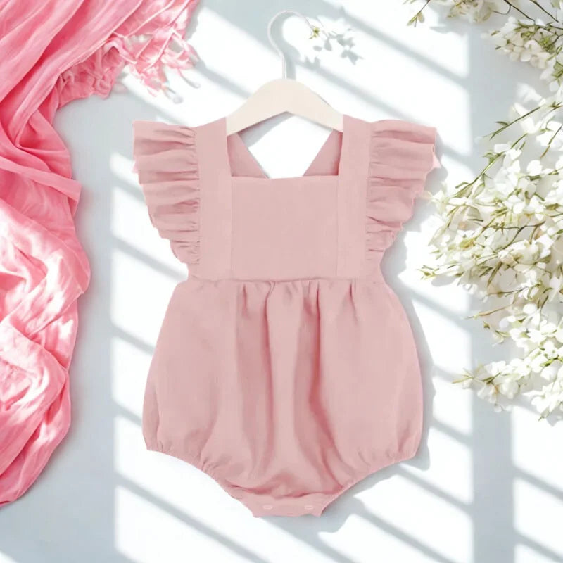 Macacão Romper Infantil Gaia Lenogue Rosa / 3-6 Meses