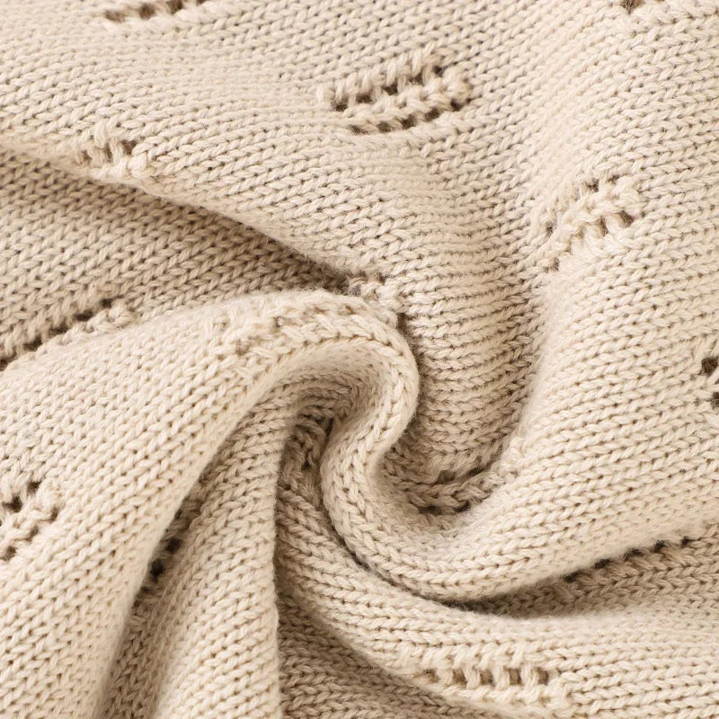 Macacão Romper Infantil Tricot com Gorro Bege Lenogue