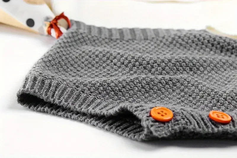 Macacão Romper Infantil Tricot Preto e Bege Lenogue