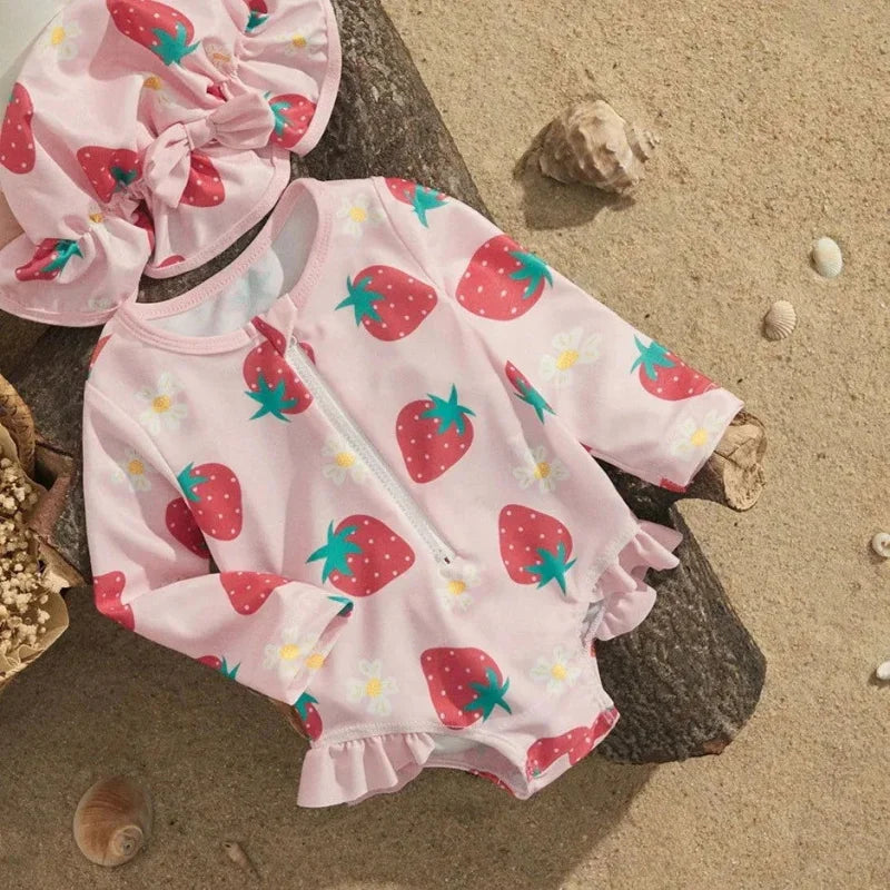 Maiô Infantil Feminino Alice Rosa Lenogue / 6-12 Meses