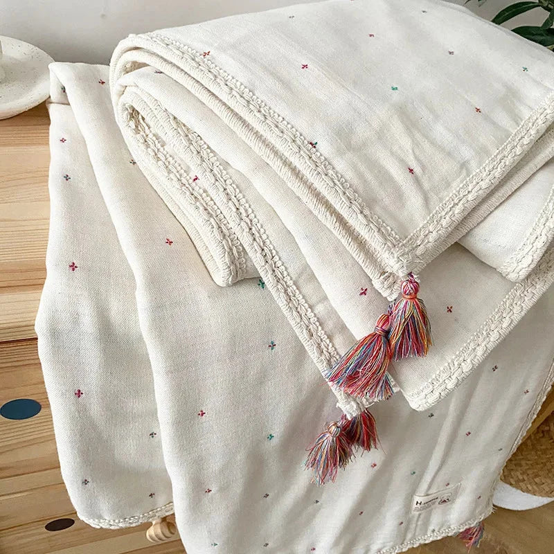 Manta Infantil Gaze Algodão 6 Camadas Jacquard Lenogue