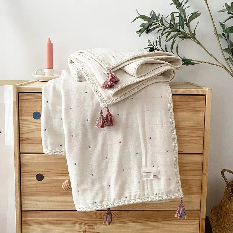 Manta Infantil Gaze Algodão 6 Camadas Jacquard Lenogue