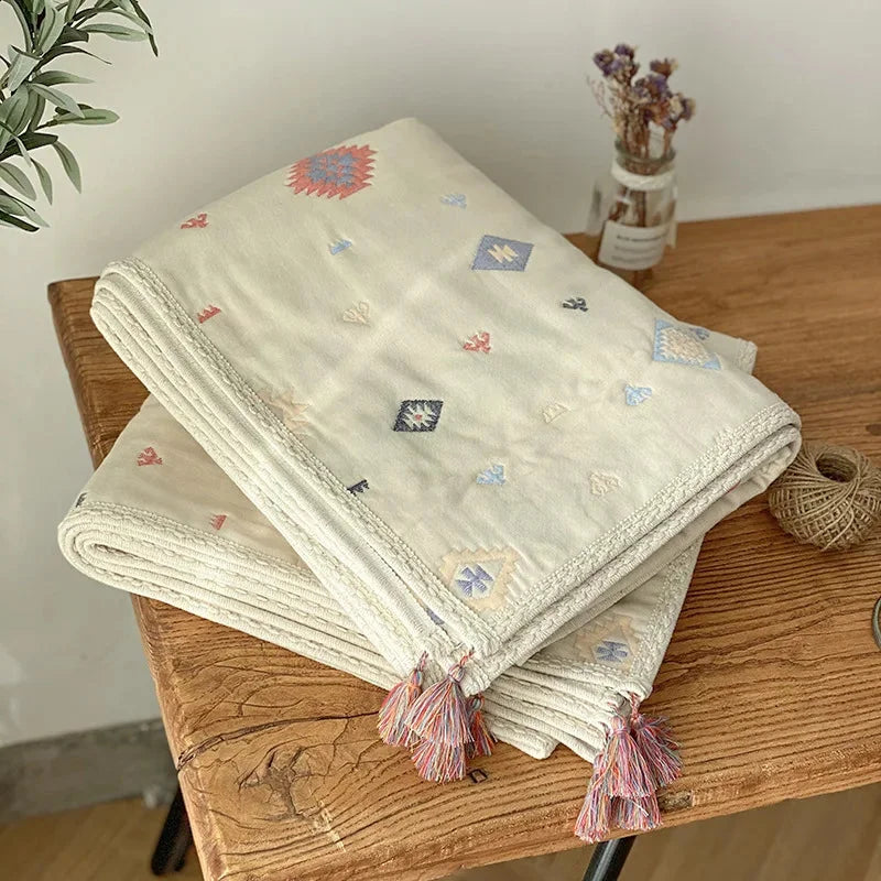 Manta Infantil Gaze Algodão 6 Camadas Jacquard Lenogue
